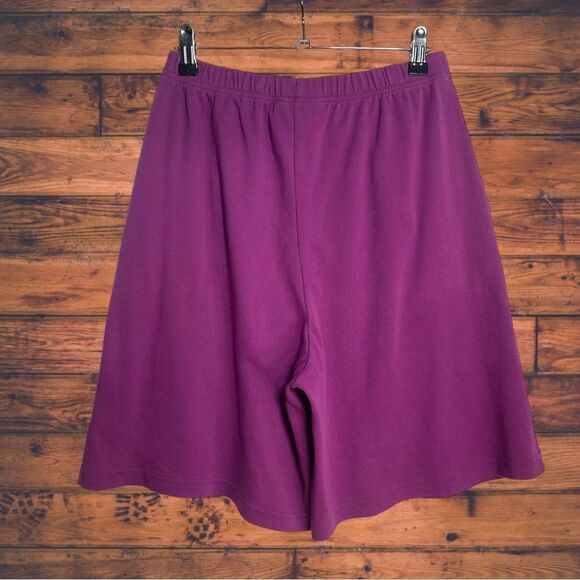 5 for $25🔥Woman Within Purple Fuchsia Elastic Waist Shorts Medium (14-16) - Picture 2 of 4